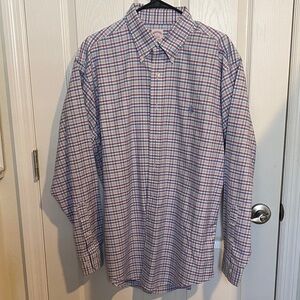 Brooks Brothers Multicolor purples Plaid Button-Down Shirt 100% Supima